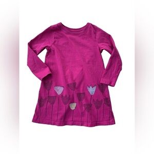 Tea Collection Size 3 Fuchsia Tulip Border Dress